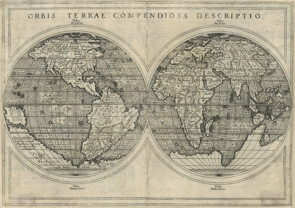 Antique Map "Orbis Terrae Compendiosa Descriptio" (World Map) G. Rosaccio, 1598 - Image 2 of 4