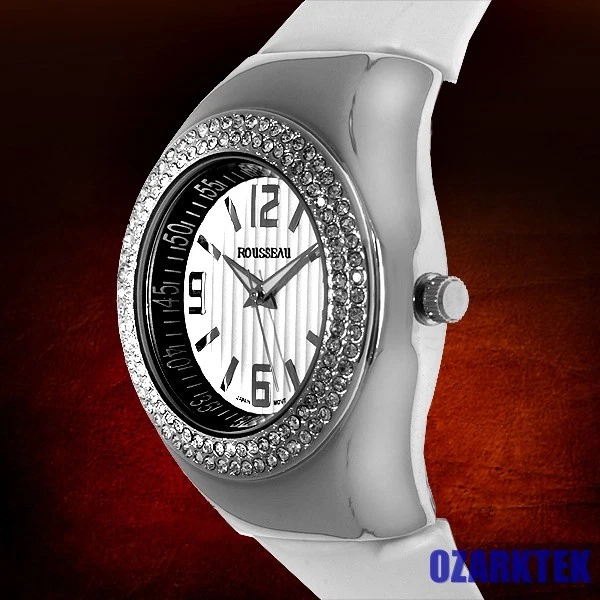 Nuevo Reloj ROUSSEAU DAMAS MELA Blanco con Bisel CRISTAL Swarovski Foto 2 de 3