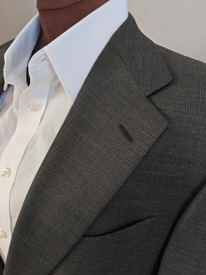 🇮🇹 Blazer Abrigo Deportivo Pal Zileri Para Hombres 40R Rayas Carbón Hecho en Italia Foto 2 de 4