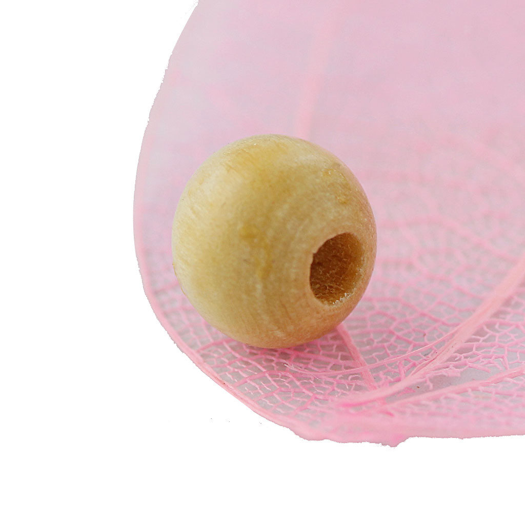 100Pcs Wooden Unfinished Plain Beads Natural Wood Craft Balls With Hole