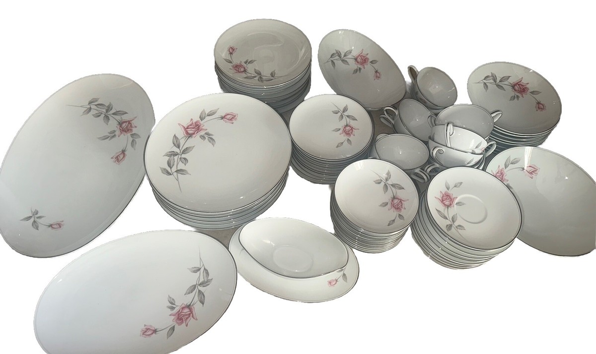 Japan Noritake Rosemarie 6044 83 piece china set (1959 to 1975