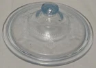 Vintage FIRE KING Sapphire Blue Philbe 5.5” LID WITH KNOB HANDLE