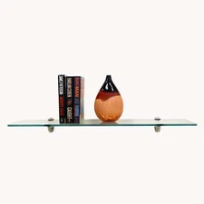 10" X 42" Glass Shelf - Brass Finish