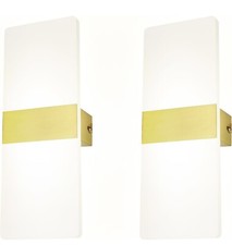 Two Wall Sconces, Modern 3 Modes Available 12w-3000k-6500k Colours, Hardwired