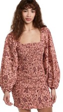Free People Women's Smock It to Me Mini Dress, Apricot Combo, Pink, Floral, M