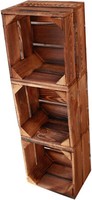 Obstkiste Holzkiste Weinkiste Box Kiste 22 X 20,5 X 15 Cm 3Er Set Geflammt