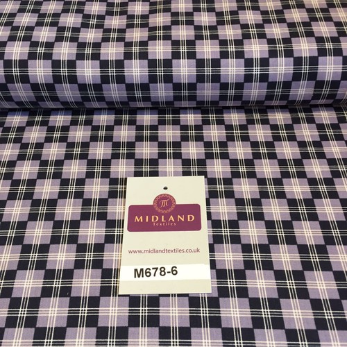 Mauve Highland Scottish Tartan 100% Cotton craft & quilting fabric 45" M678 - Picture 11 of 16