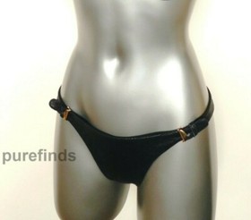 AGENT PROVOCATEUR SOIREE MARCELLA BLACK LEATHER THONG SIZE 3 NWT RRP &pound;225