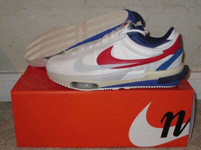 Sacai x Nike Zoom Cortez SP White Red Blue Men's Size 10 NEW! DQ0581-100 2022