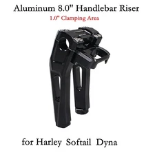 Black 8" Tall Pullback Riser for Harley Low Rider ST FXBBS FXST 1.0'' bar 18-up