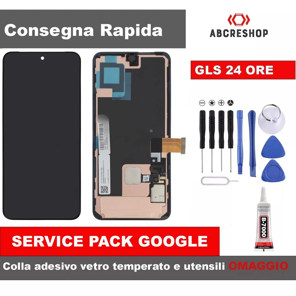 DISPLAY LCD ORIGINALE SERVICE PACK GOOGLE PIXEL 8 5G 2023 TOUCH SCREEN VETRO