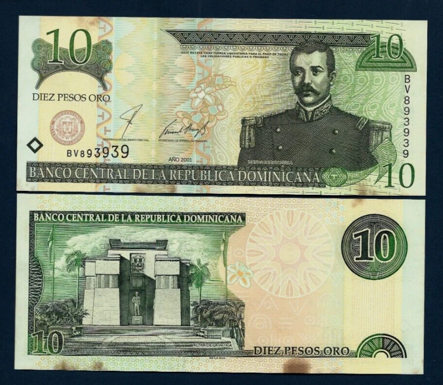 Dominican Republic 10 PESOS P-165 2001 x 100 Pcs Lot BUNDLE UNC Tone PACK NOTE - Image 3 of 4