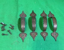 4 Hammered Copper Drawer Pull Door Handle Colonial 5” Long 3 1/4” Center Holes