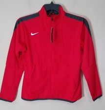 Nike Jacket Boys Youth Size Large L Training Full Zip Red Gray Soccer NEW