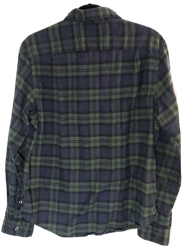 Men’s Button Up Shirt Sizer Medium Blue/Green Plaid 100% Cotton - Picture 2 of 7