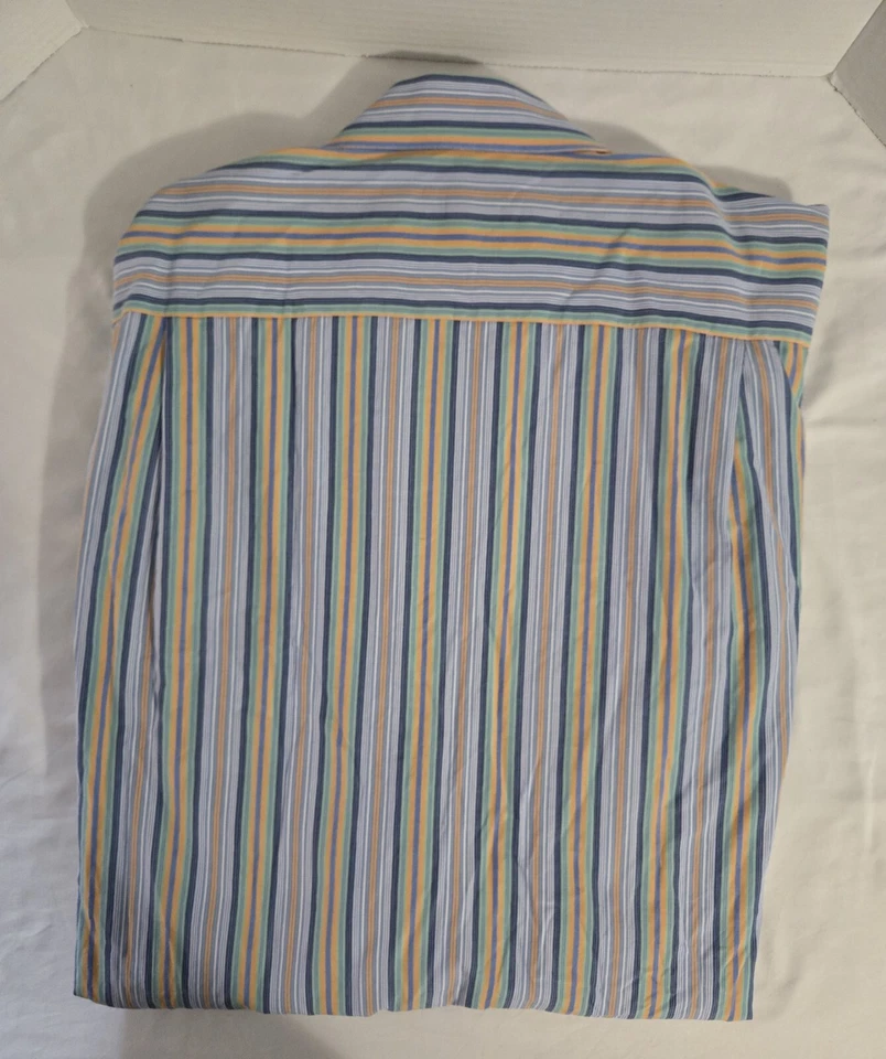 Paul Frederick Finest 100% Cotton Sport Shirt, Blue, Stripes, Size XXL, Collared - Image 2 of 4