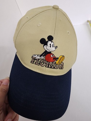 Disney Mickey Florida Hat Souvenir Tan Blue Mouse - Picture 6 of 12