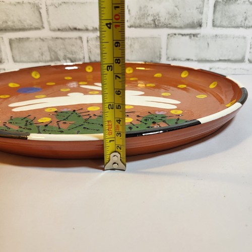 Studio Kunst Keramik Terrakotta signiert groß 14" Servierplatte - Bild 11 von 12