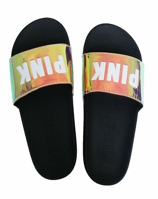 pink iridescent sandals