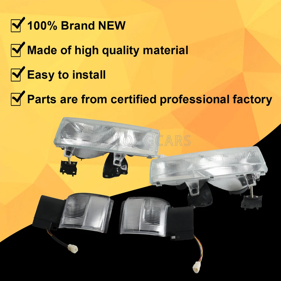 LH RH Headlight & Conrner Lamp for Nissan UD 1800 -3300 1995-2010 W/ Bracket A⁺ - Image 3 of 4