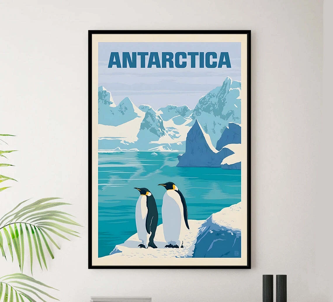 Antarctica Vintage Travel Poster - Premium Matte Vertical Poster