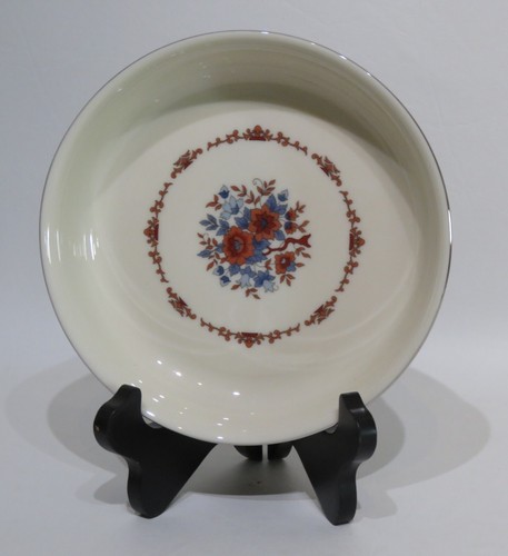 Lenox "INTERLUDE" 8 Coupe Soup Bowls 7½" Blue & Red Floral Platinum Rim - Picture 2 of 4