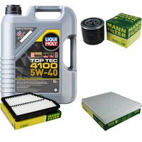 Inspektionspaket 5L Liqui Moly Top Tec 4100 5W-40 FüR Hyundai Matrix 1.6 1.8