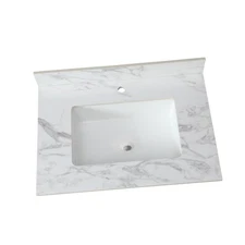 Engineered Stone Bathroom Vanity Top 31"x22" with Stylish Ceramic Sink,
