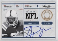 2012 Playoff Prestige NFL Passport Signatures Dwayne Allen #18 Auto u0h