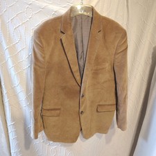Saddlebred 44R CORDUROY 100% Cotton Blazer Sport Coat Suit Jacket Brown 2 Button