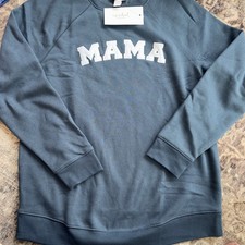 NEW Isabel Maternity Long Sleeve MAMA Embroidered Pullover Sweatshirt Size Large
