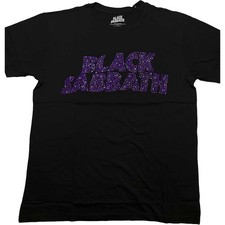 Image of Black Sabbath 'Wavy Logo Diamante' (Black) T-Shirt NEW