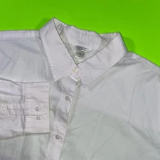 Christopher Banks Women White Button Down Long Sleeve Shirt XL Made in Indonesia