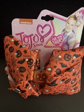 JoJo Siwa Hair Clip Large Bow Halloween Orange Black W/Halloween Logos NEW