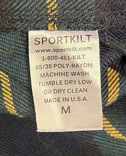 Sport Kilt Blue/Green/ Yellow Plaid, Sz Womans Med (Made In USA) - Picture 5 of 5