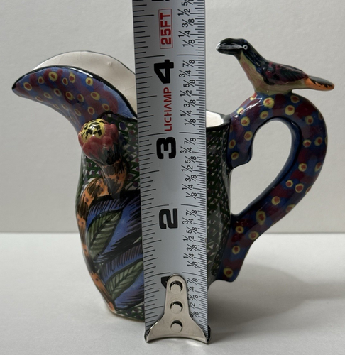 Brocca brocca creatore uccellini arte ceramica Ardmore alta 4" 1998 - Foto 8 di 17