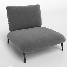 Bedroom Modern Lazy Sofa with Storage Pocket-Grey