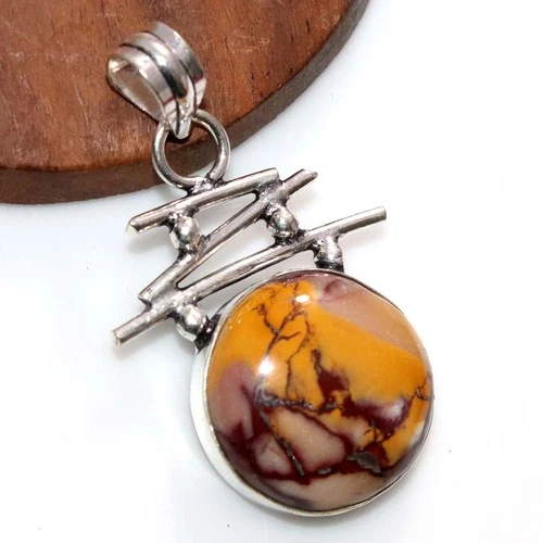 Mookaite 925 Silver Plated Pendant 1.6" New Arrival Limited Stock Deal GW