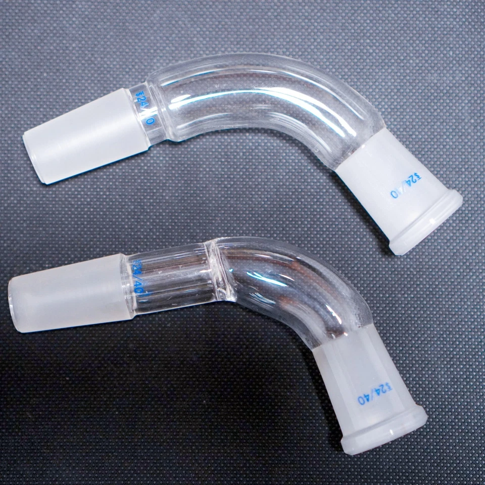 Lab Glass bent connecting adapter connector tube 24/40 Joint, Lab Glassware - Image 4 of 4