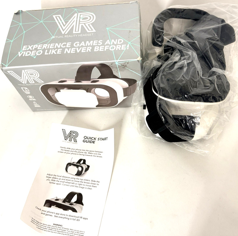 VR Virtual Reality Headset Smartphone 3D Glasses Adjustable Focus NEW Open Box