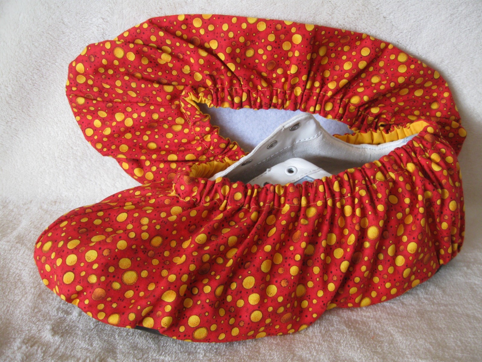 Priced to clear. Ladies bowling shoe covers.  Handmade, Cott