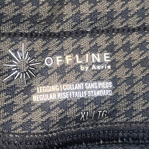 Offline by Aerie Damen Gr. XL grau schwarz kariert Grafik hoch geschnitten Leggings - Bild 5 von 9