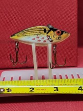 Vintage Cotton Cordell 2.5" Ratlin' "Super Spot" Fishing Lure White/Yellow  Fish