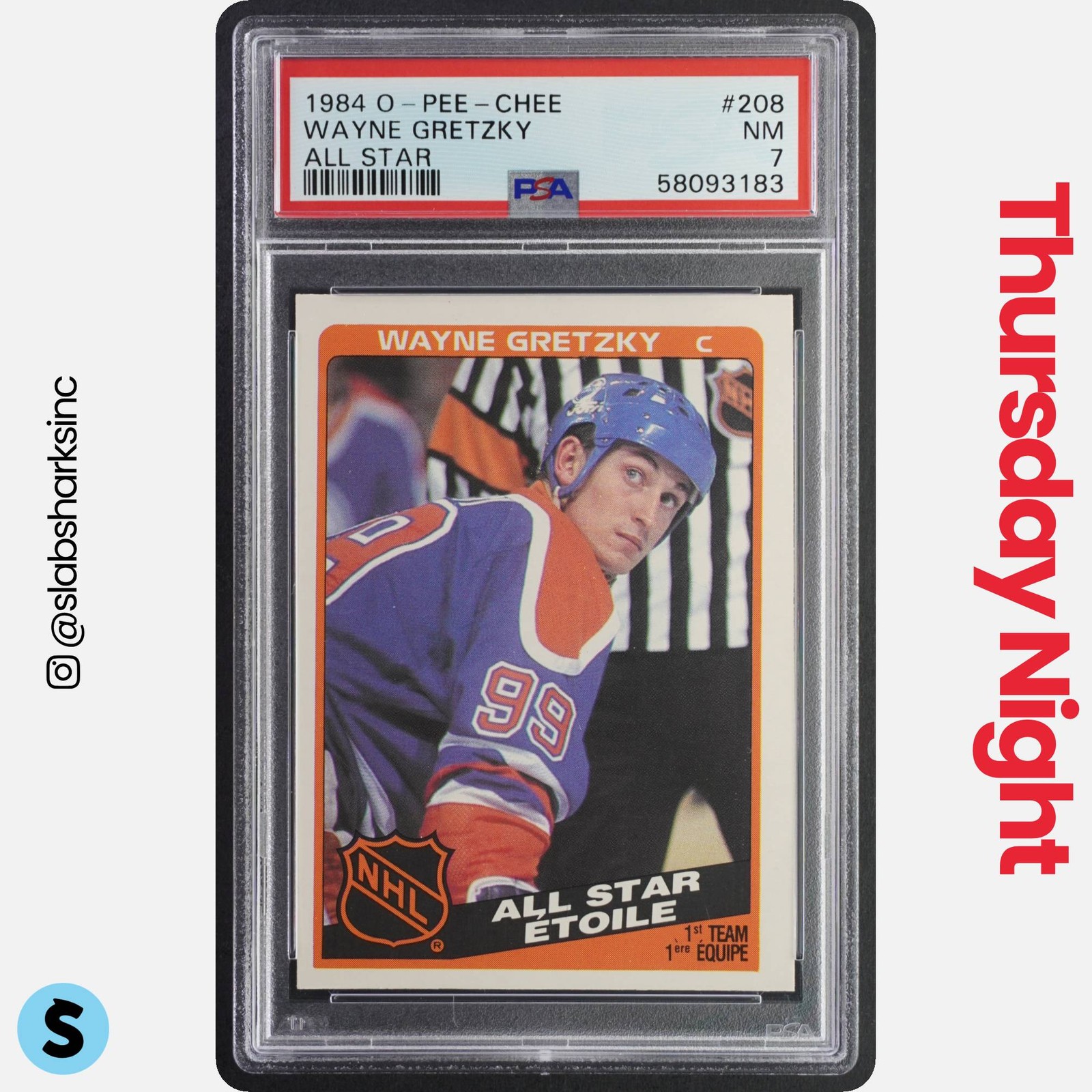 1984 O-PEE-CHEE #208 WAYNE GRETZKY ALL-STAR PSA 7