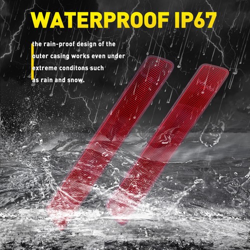 2PCS For 1999-2004 Ford Mustang Red Rear Bumper Side Marker Light Housings ONLY - Picture 5 of 12