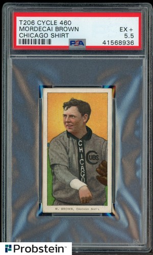 T206 Mordecai Brown HOF Chicago Shirt Cycle Rare Back 460 Subjecs PSA 5.5 EX+