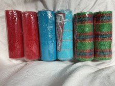 6 Rolls Poly Burlap Deco Metallic Ribbon Mesh 10  X 10 Yards Floral NEW