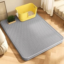 24" X 15" Double Layer Cat Litter Mat Trapping Honeycomb Soft Waterproof Kitty