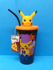 Pokemon Pikachu Halloween Drinking Cup Tumbler With Straw & Lid Brand New