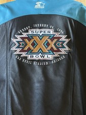 Vintage 90s Starter Super Bowl XXX Jacket Black Team Collection Size Large L Vtg